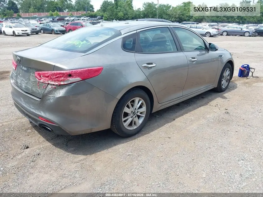 2016 Kia Optima Lx VIN: 5XXGT4L3XGG109531 Lot: 45634917