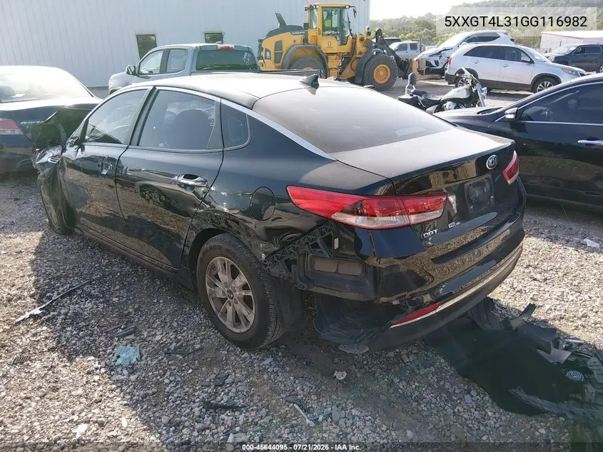 2016 Kia Optima Lx VIN: 5XXGT4L31GG116982 Lot: 45644095