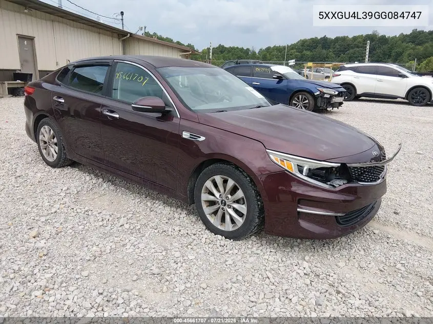 2016 Kia Optima Ex VIN: 5XXGU4L39GG084747 Lot: 45661707