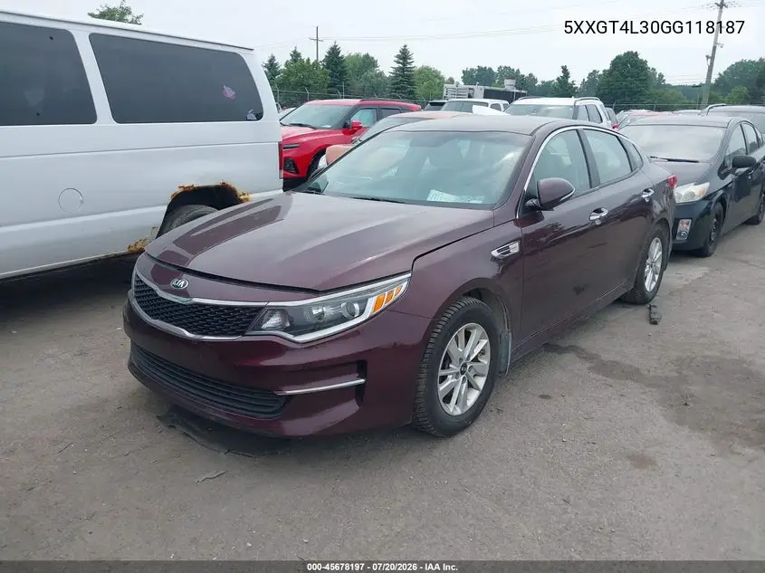 2016 Kia Optima Lx VIN: 5XXGT4L30GG118187 Lot: 45678197