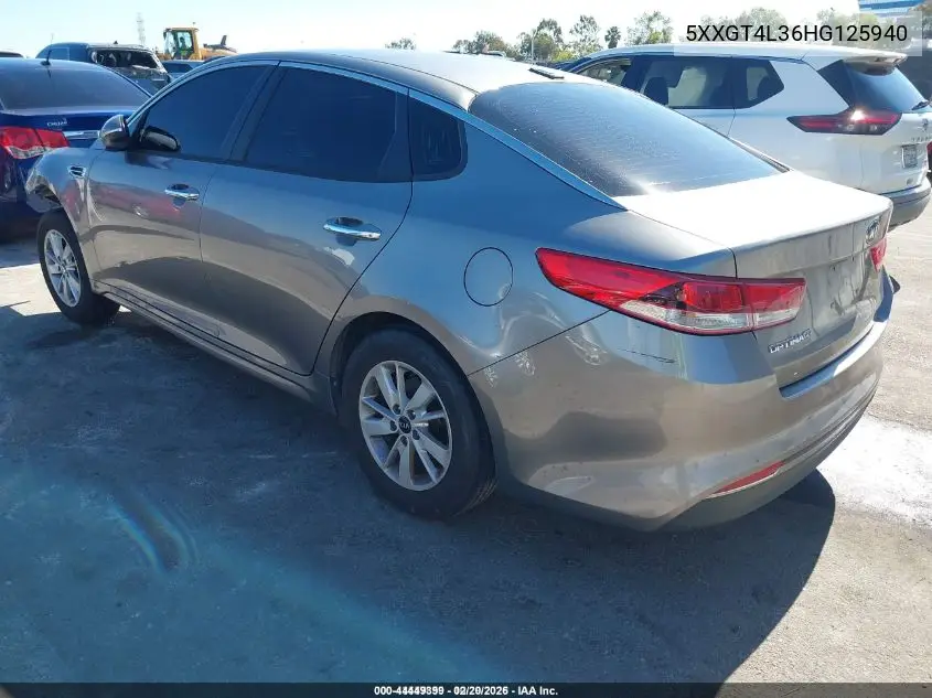 5XXGT4L36HG125940 2017 Kia Optima Lx