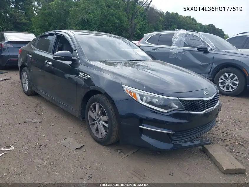 2017 Kia Optima Lx VIN: 5XXGT4L36HG177519 Lot: 45307043