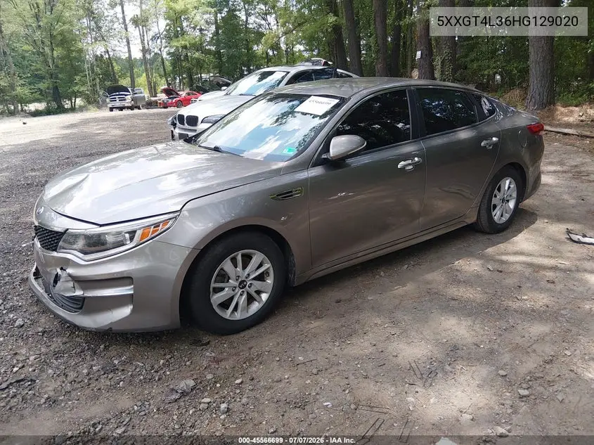 2017 Kia Optima Lx VIN: 5XXGT4L36HG129020 Lot: 45566699