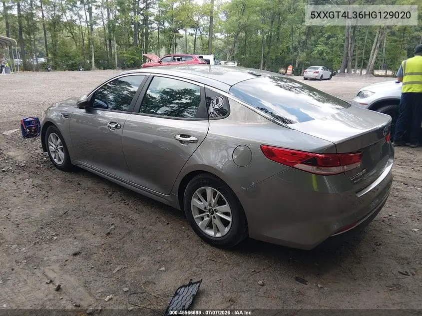 2017 Kia Optima Lx VIN: 5XXGT4L36HG129020 Lot: 45566699