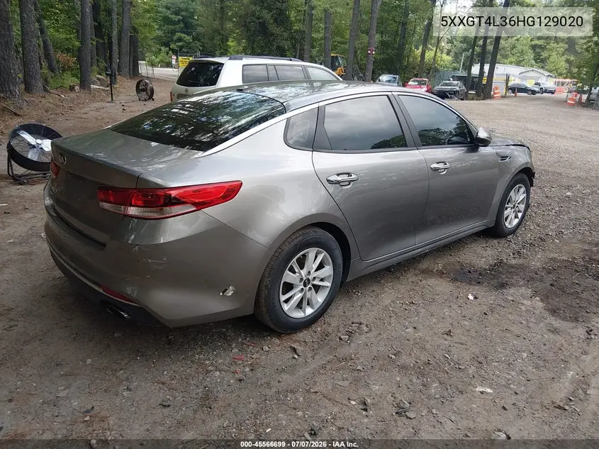 2017 Kia Optima Lx VIN: 5XXGT4L36HG129020 Lot: 45566699