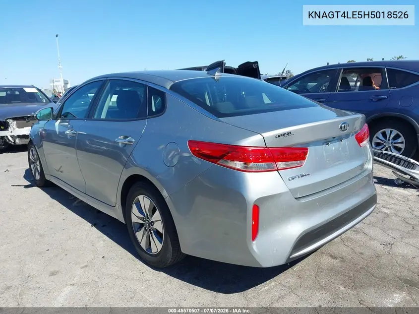 2017 Kia Optima Hybrid VIN: KNAGT4LE5H5018526 Lot: 45570507