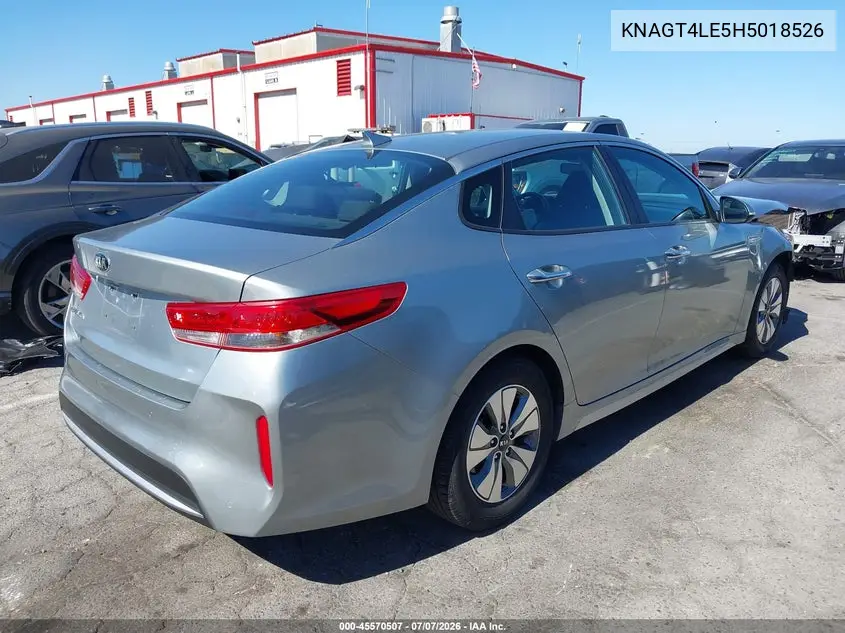 2017 Kia Optima Hybrid VIN: KNAGT4LE5H5018526 Lot: 45570507
