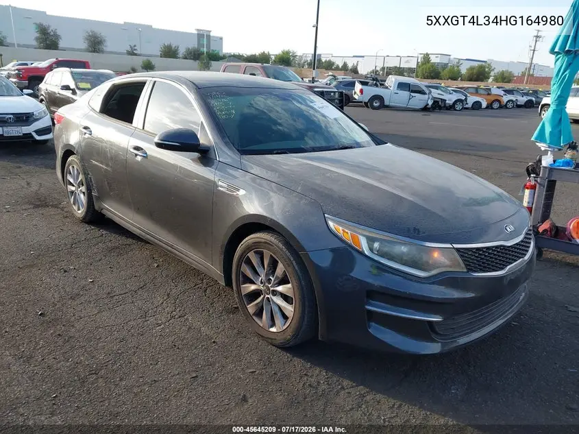 2017 Kia Optima Lx VIN: 5XXGT4L34HG164980 Lot: 45645209