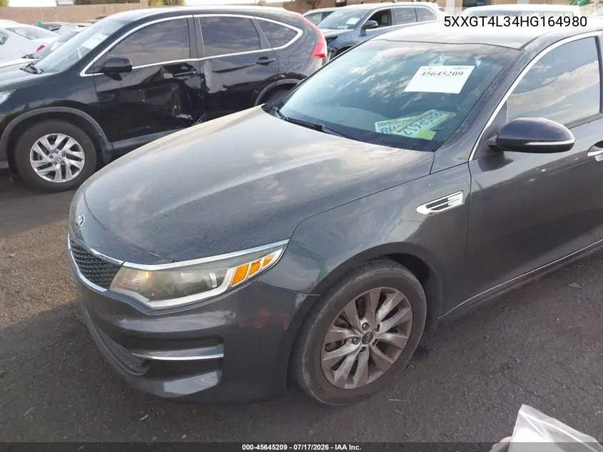 2017 Kia Optima Lx VIN: 5XXGT4L34HG164980 Lot: 45645209