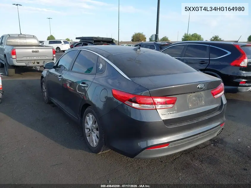 2017 Kia Optima Lx VIN: 5XXGT4L34HG164980 Lot: 45645209