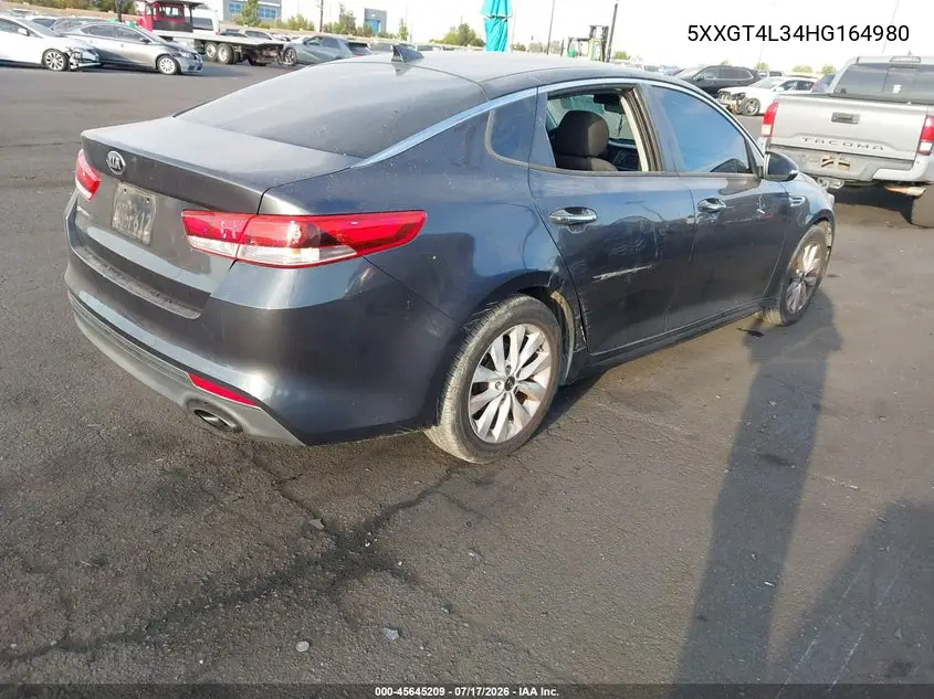 2017 Kia Optima Lx VIN: 5XXGT4L34HG164980 Lot: 45645209