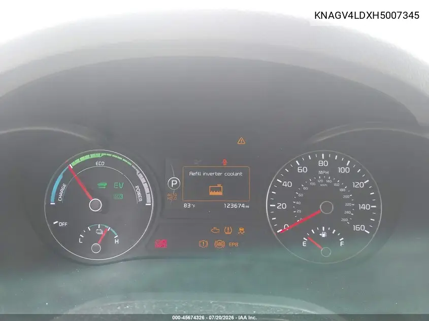 2017 Kia Optima Plug-In Hybrid Ex VIN: KNAGV4LDXH5007345 Lot: 45674326