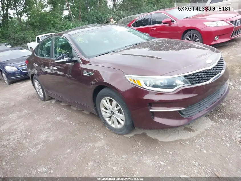 2018 Kia Optima Lx VIN: 5XXGT4L33JG181811 Lot: 45334673