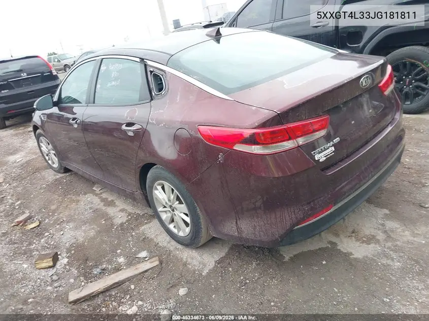 2018 Kia Optima Lx VIN: 5XXGT4L33JG181811 Lot: 45334673