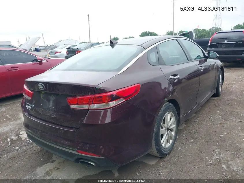 2018 Kia Optima Lx VIN: 5XXGT4L33JG181811 Lot: 45334673