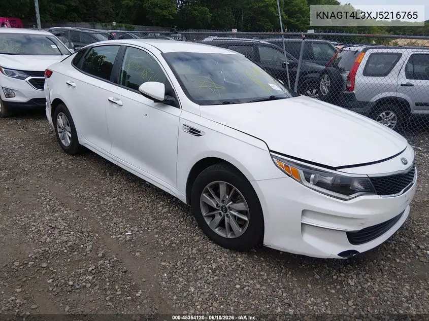 2018 Kia Optima Lx VIN: KNAGT4L3XJ5216765 Lot: 45354120