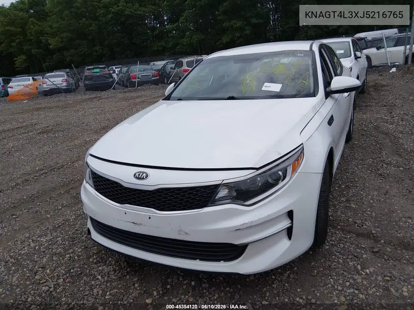 2018 Kia Optima Lx VIN: KNAGT4L3XJ5216765 Lot: 45354120