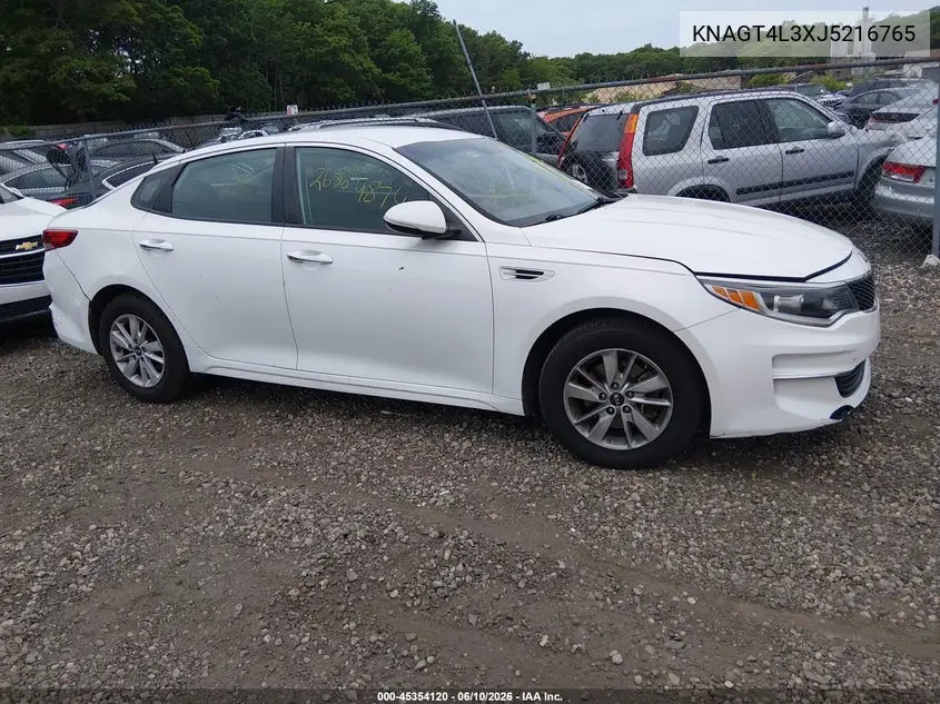 2018 Kia Optima Lx VIN: KNAGT4L3XJ5216765 Lot: 45354120
