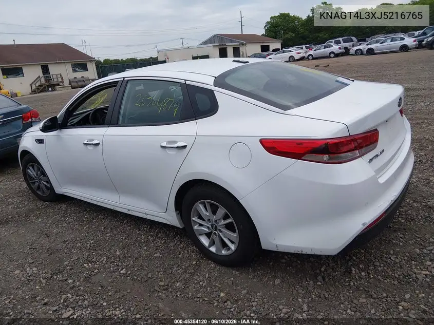 2018 Kia Optima Lx VIN: KNAGT4L3XJ5216765 Lot: 45354120