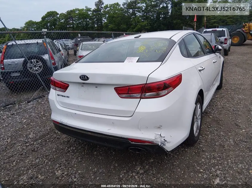 2018 Kia Optima Lx VIN: KNAGT4L3XJ5216765 Lot: 45354120