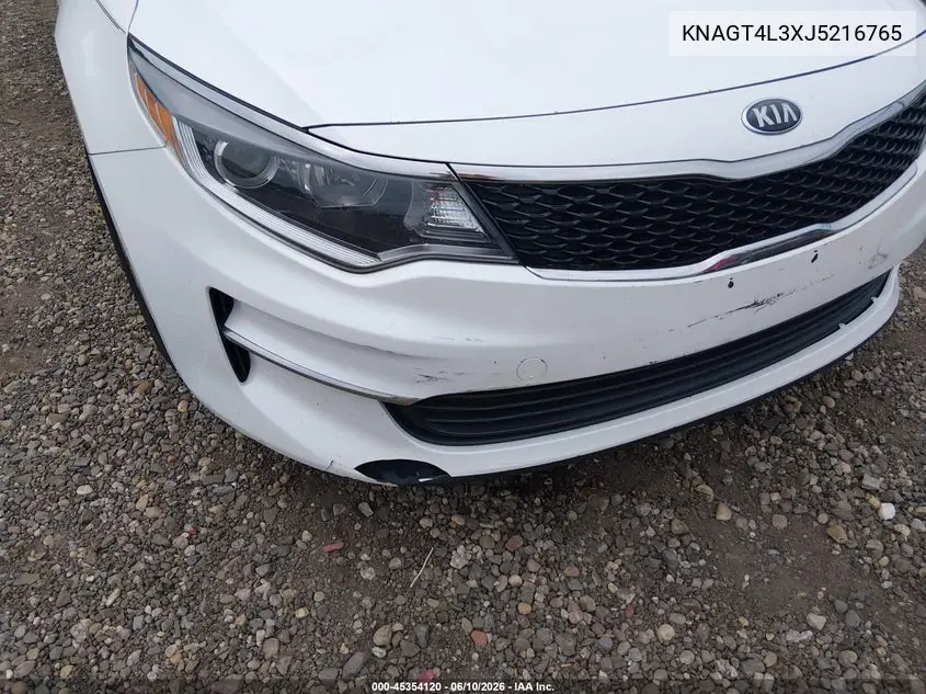 2018 Kia Optima Lx VIN: KNAGT4L3XJ5216765 Lot: 45354120