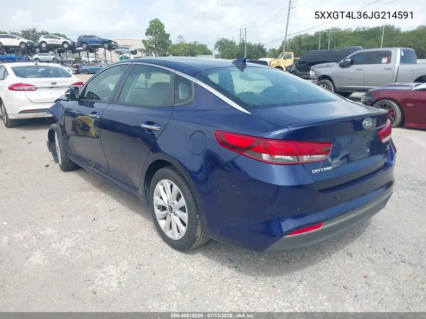2018 Kia Optima S VIN: 5XXGT4L36JG214591 Lot: 45616209