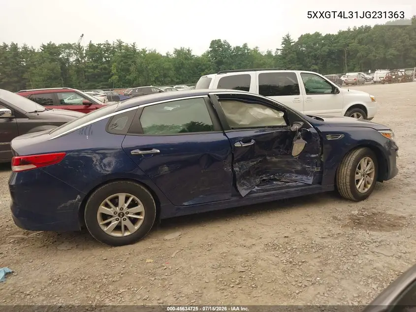 2018 Kia Optima Lx VIN: 5XXGT4L31JG231363 Lot: 45634725