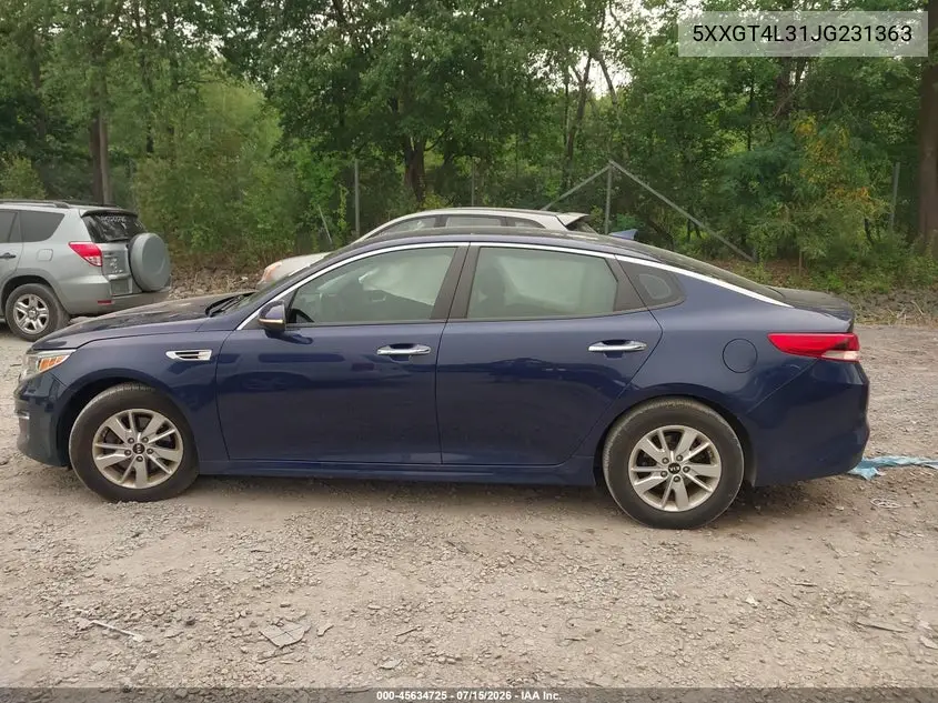 2018 Kia Optima Lx VIN: 5XXGT4L31JG231363 Lot: 45634725