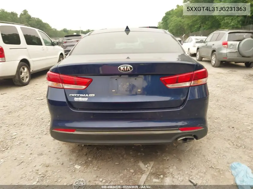 2018 Kia Optima Lx VIN: 5XXGT4L31JG231363 Lot: 45634725