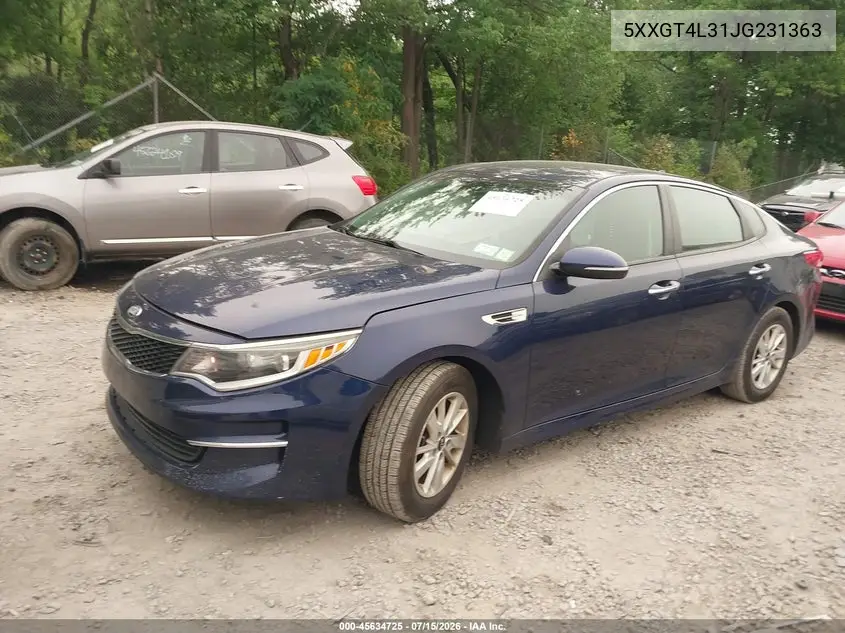 2018 Kia Optima Lx VIN: 5XXGT4L31JG231363 Lot: 45634725