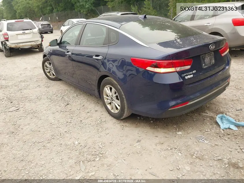 2018 Kia Optima Lx VIN: 5XXGT4L31JG231363 Lot: 45634725