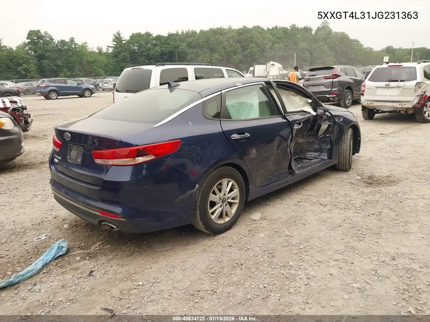 2018 Kia Optima Lx VIN: 5XXGT4L31JG231363 Lot: 45634725