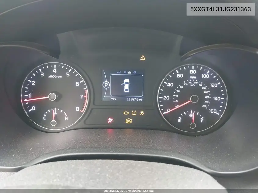2018 Kia Optima Lx VIN: 5XXGT4L31JG231363 Lot: 45634725