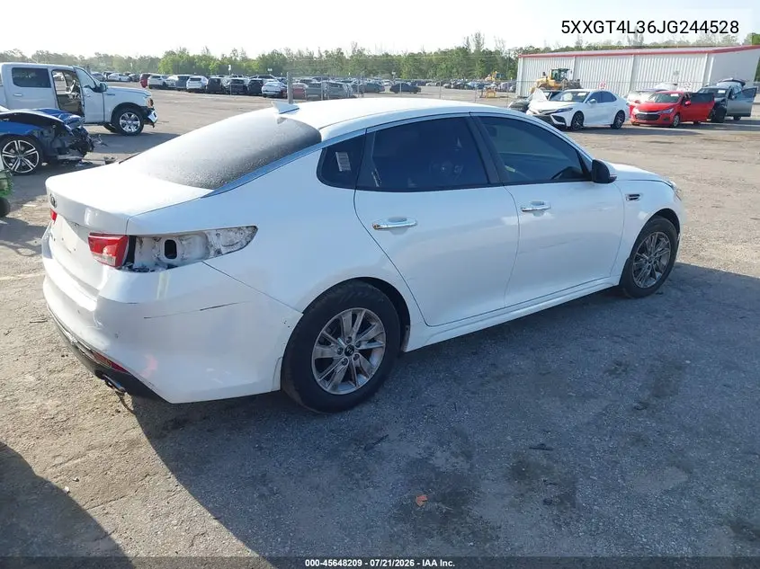 2018 Kia Optima Lx VIN: 5XXGT4L36JG244528 Lot: 45648209