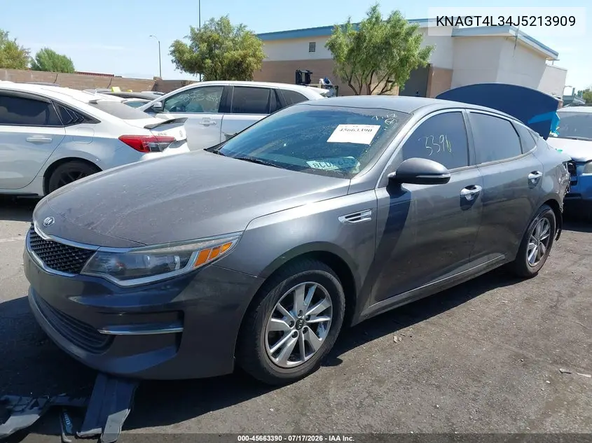 2018 Kia Optima Lx VIN: KNAGT4L34J5213909 Lot: 45663390