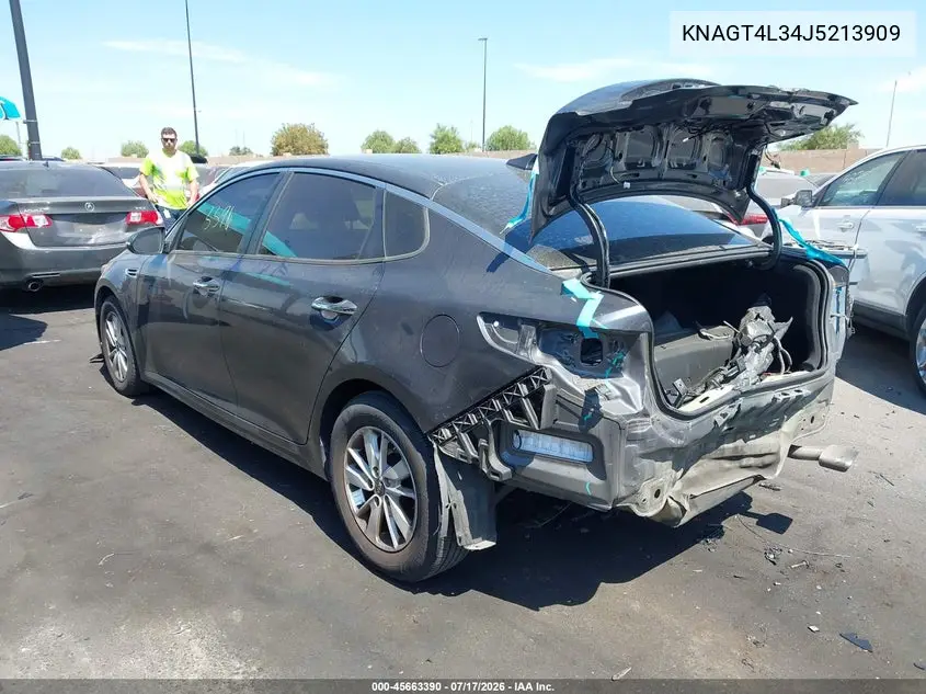 2018 Kia Optima Lx VIN: KNAGT4L34J5213909 Lot: 45663390