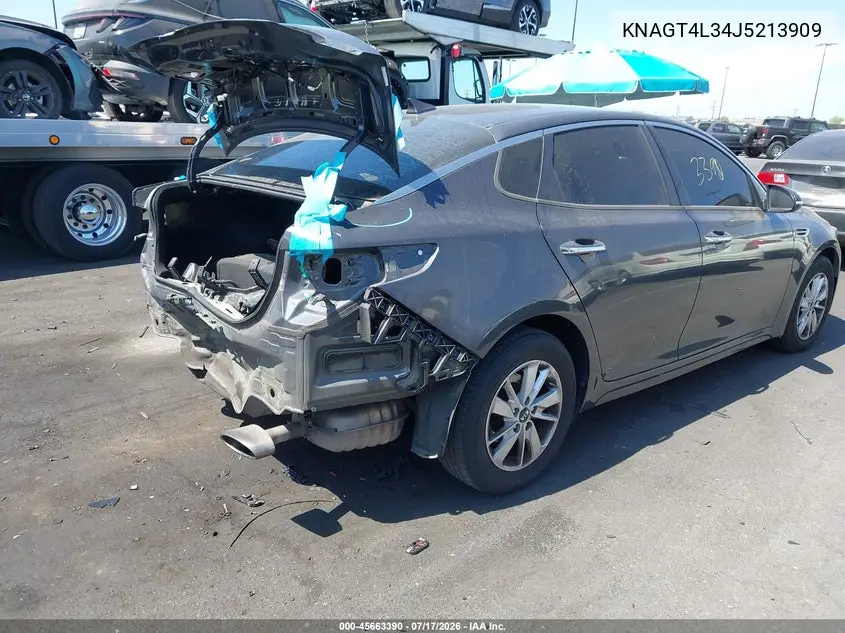 2018 Kia Optima Lx VIN: KNAGT4L34J5213909 Lot: 45663390