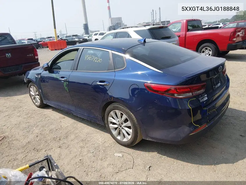 2018 Kia Optima S VIN: 5XXGT4L36JG188848 Lot: 45674270