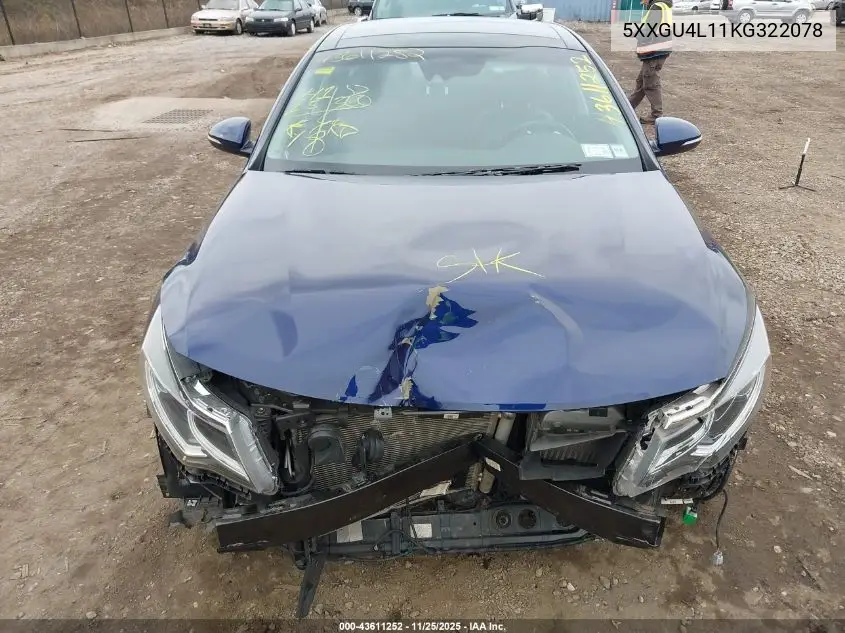 5XXGU4L11KG322078 2019 Kia Optima Ex