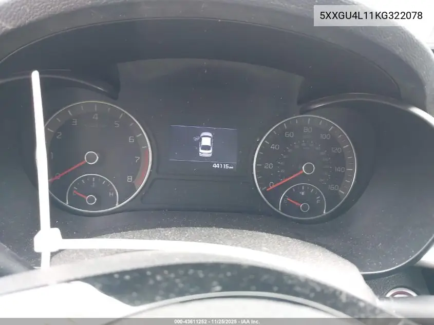 5XXGU4L11KG322078 2019 Kia Optima Ex