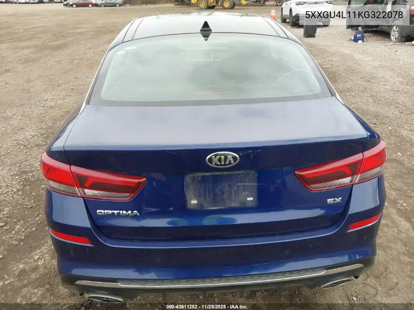 5XXGU4L11KG322078 2019 Kia Optima Ex