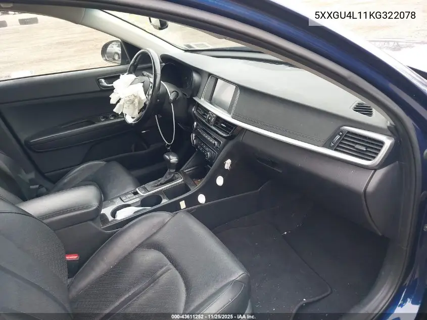 5XXGU4L11KG322078 2019 Kia Optima Ex