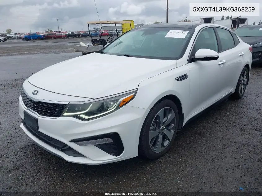 5XXGT4L39KG368259 2019 Kia Optima S