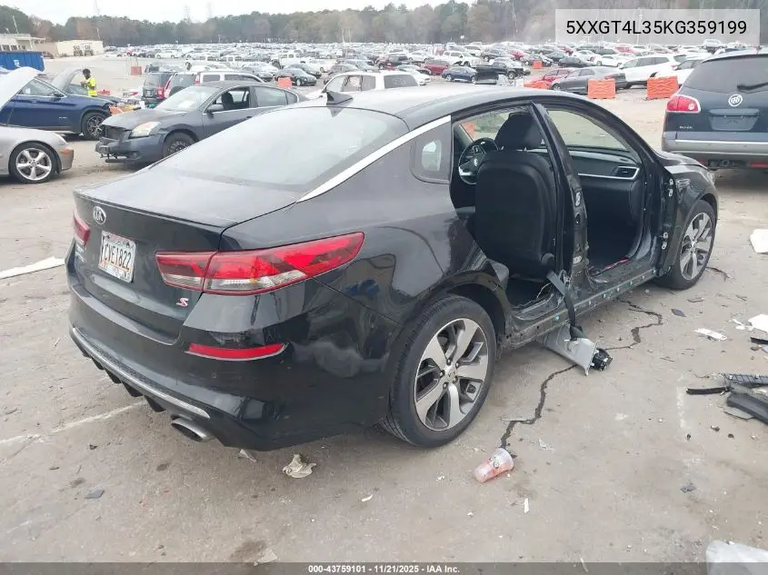 5XXGT4L35KG359199 2019 Kia Optima S