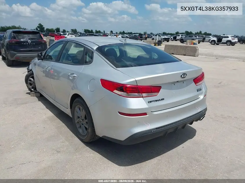 2019 Kia Optima Lx VIN: 5XXGT4L38KG357933 Lot: 45315690