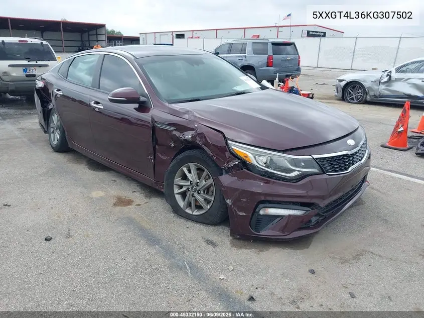 2019 Kia Optima Lx VIN: 5XXGT4L36KG307502 Lot: 45332150