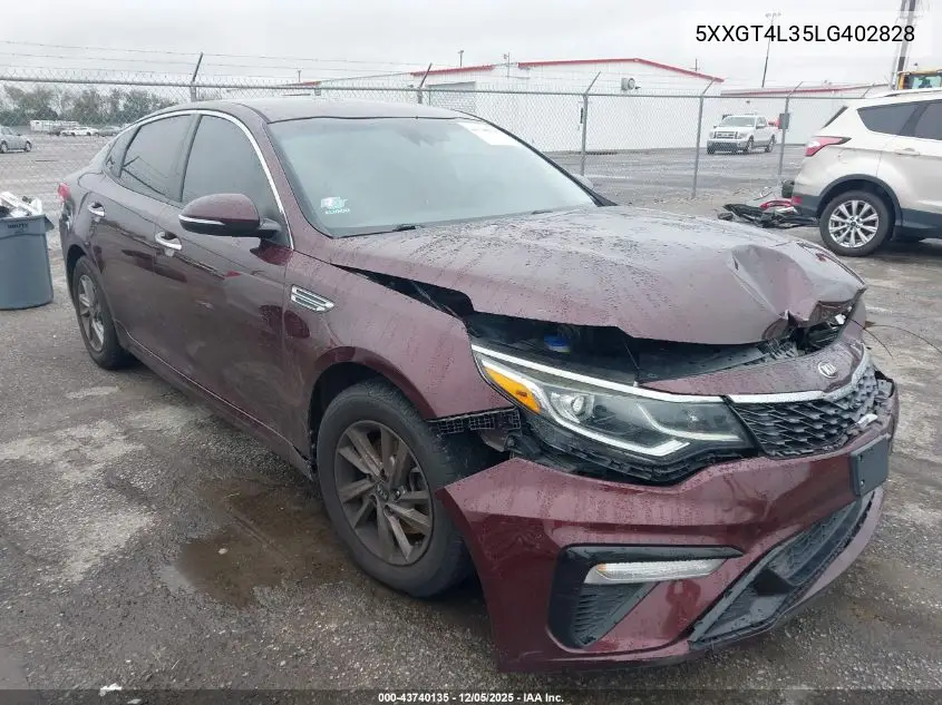 5XXGT4L35LG402828 2020 Kia Optima Lx