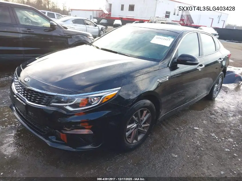 5XXGT4L35LG403428 2020 Kia Optima Lx