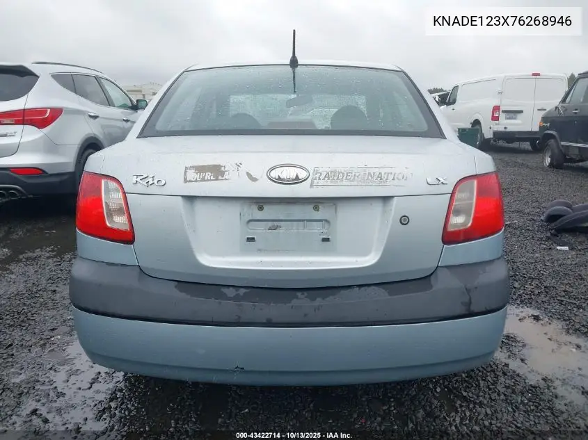 KNADE123X76268946 2007 Kia Rio Lx