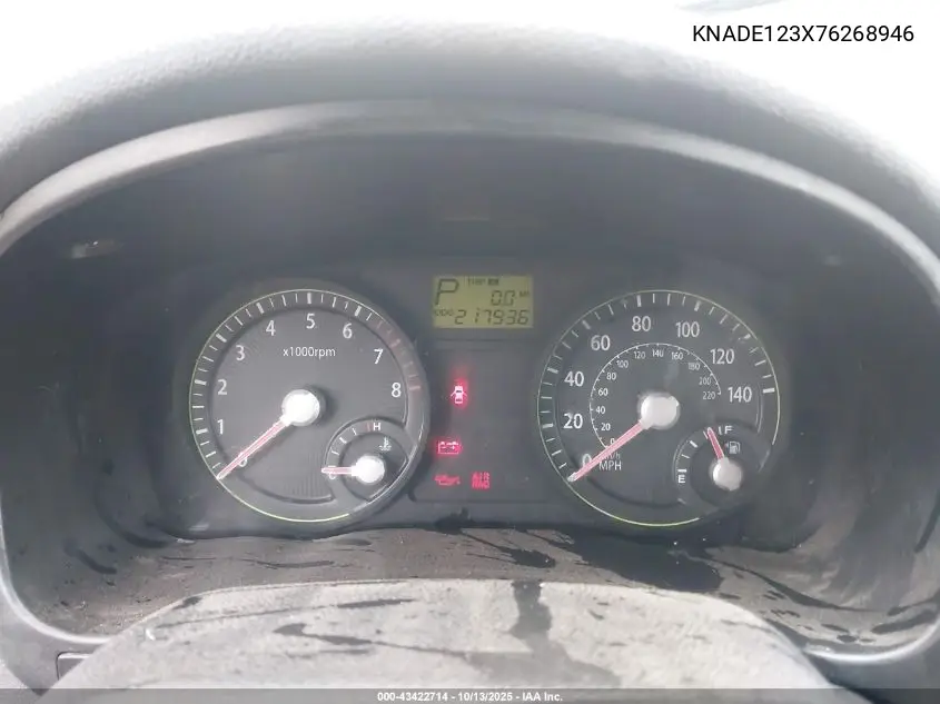 KNADE123X76268946 2007 Kia Rio Lx